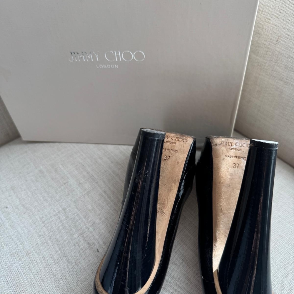 Jimmy Choo Black Leather Platform Pump - Picture 3 of 3